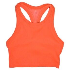 FP Free People Movement t-back bra lined athletic crop top bright vivid orange s